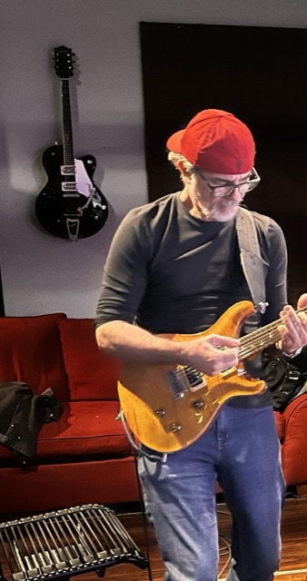 Bob Michaels working out a part in the studio